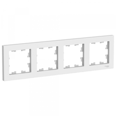Рамка 4-пост. белый ATLAS DESIGN / рамка для розеток и выключателей / 4 местная рамка эл Systeme Electric