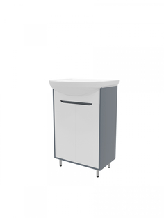 Тумба с раковиной в ванную Teymi Aina 50, белый/графит T60003 - ВН МУБ02