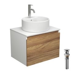 Комплект для ванной, 4 предмета Bau (Тумба 60 + раковина D40 + смеситель + выпуск) Bauedge