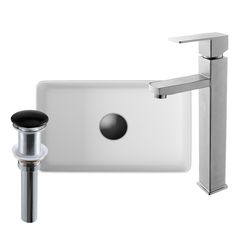 Раковина накладная со смесителем и выпуском Bau Hotel mini 37х23, белая Bauedge