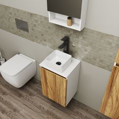 Комплект для ванной, 4 предмета Bau (Тумба 40 + раковина 24х24 + смеситель + выпуск) Bauedge