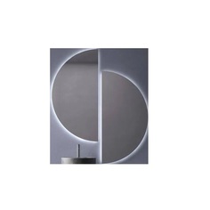 Зеркало круглое парящее Муза 60*30 2 половины для ванной с холодной LED-подсветкой Alias