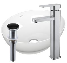 Раковина накладная со смесителем и выпуском Bau Nimb 41х33, белая Bauedge