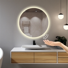 Зеркало для ванной Alfa Mirrors с дневной подсветкой 4200К круглое 90см, арт. Na-9Vzd