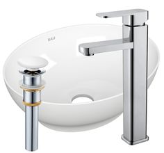 Раковина накладная со смесителем и выпуском Bau Nimb 41х33, белая Bauedge