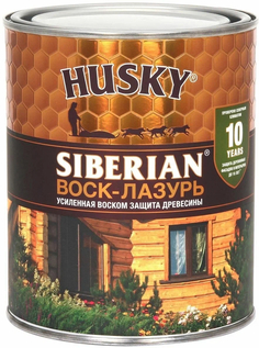 Воск-лазурь декоративно-защитный состав для древесины husky siberian 0,9л орегон