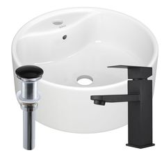 Раковина накладная со смесителем и выпуском Bau Element D40, белая Bauedge