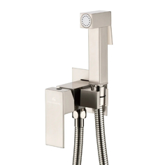 Смеситель встраиваемый с гигиеническим душем Grocenberg GB002 Никель