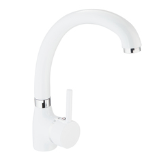 Смеситель для кухни Corsa Deco White Style белый с высоким изливом однорычажный (624662)