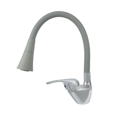 Смеситель для кухни Центр Сантехники Престиж ЦС-СМ 27/2Г D35 М42 Bell, гибкий излив, серый