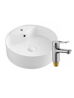 Раковина накладная со смесителем (Azario + смеситель для раковины Potato), комплект 2 в 1