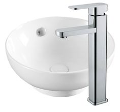 Раковина чаша накладная круглая BAU Dream D41, белая + смеситель Bauedge