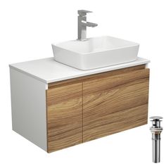 Комплект для ванной, 4 предмета Bau (Тумба 80 + раковина 48х37 + смеситель + выпуск) Bauedge