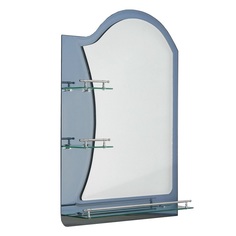 Зеркало в ванную комнату двухслойное Ассоona A623, 80?60 см, 3 полки, цвет сталь Accoona