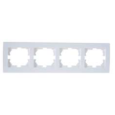 Четырехместная горизонтальная рамка LEZARD RAIN б/ вст белая 703-0202-149
