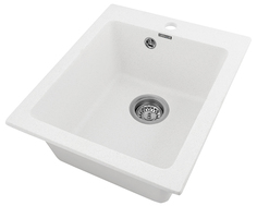 Комплект кухонная мойка Gerhans A 10 18 БЕЛЫЙ (БЕЛАРУСЬ) со смесителем W4998-4-18