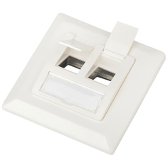 Hyperline FP-GTF-2AS-WH Рамка 80х80, для двух вставок формата Keystone Jack, пос. размер 6