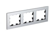 ATLASDESIGN NATURE 3-постовая Рамка, МЕТАЛЛ СЕРЕБРО Schneider Electric ATN312103