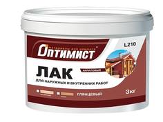 Лак акриловый L210 Оптимист бесцветный глянцевый 3кг 41906