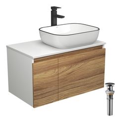 Комплект для ванной 4 предмета тумба Bau Dream 80 раковина BAU 50х40 смеситель Bauedge