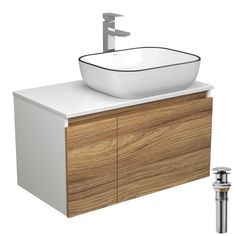 Комплект для ванной 4 предмета тумба Bau Dream 80 раковина BAU 50х40 смеситель Bauedge