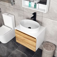 Комплект для ванной, 4 предмета Bau (Тумба 60 + раковина 50х36 + смеситель + выпуск) Bauedge