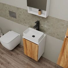 Комплект для ванной, 4 предмета Bau (Тумба 40 + раковина 38х24 + смеситель + выпуск) Bauedge