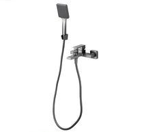 Смеситель для ванны и душа BELZ B60613-3 с коротким изливом и душевым гарнитуром, серый