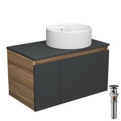 Тумба Bau Dream 80 графит раковина накладная BAU Element Bauedge