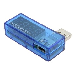 Тестер-индикатор USB зарядных устройств угловой синий No Brand