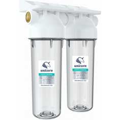 Магистральный фильтр Unicorn 3/4 KSBP DUO двойной, для холодной воды, прозрачный 10" 548