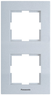 Рамка Panasonic Karre Plus WKTF08122SL-RU 2x вертикальный монтаж пластик серебро (упак.:1ш