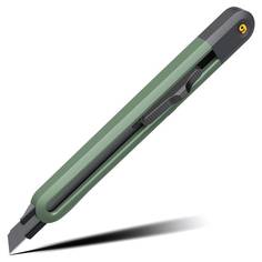 Технический нож "Home Series Green" Deli HT4009L (лезвие 9мм,эксклюзивный дизайн, софттач)