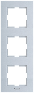 Рамка Panasonic Karre Plus WKTF08132SL-RU 3x вертикальный монтаж пластик серебро (упак.:1ш