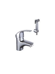 Смеситель для биде Diadonna D80-112102 с гигиенической лейкой 1 ручка, хром