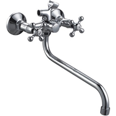 Смеситель для ванны с длинным изливом (маховики крест) Frap F2208-2