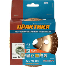 Чашка твердосплавная Практика 125 х 22 мм наклонный, зерно #24 мелкое