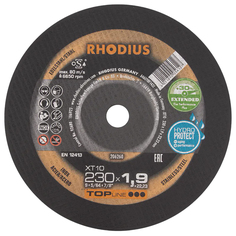 Отрезной тонкий диск HydroProtect RHODIUS по стали для болгарки/УШМ, чистый рез без искр,