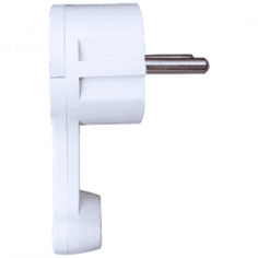 Вилка угловая плоская Ecola base За шкаф Белая с заземлением 16А 250V