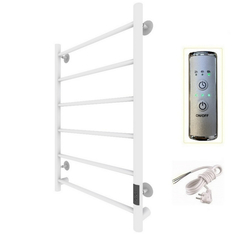 Полотенцесушитель электрический ZOX ЛЦ 80х50 П 6 перекладин прямой белый