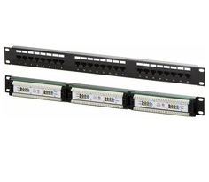 Lanmaster Патч-панель 19", кат. 5е, 1U, 24 порта UTP, с возможность установки заднего орга