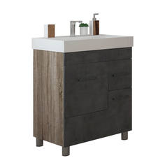 Тумба EvaGold Catherine 65 с умывальником Kirovit Оскар 65 серый камень (комплект)