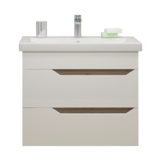 Тумба EvaGold Liberty 80 № 2 белая с умывальником Kirovit Фостер 80 (комплект)