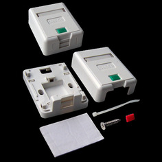 Коробка настенная на 1 кейстоун, с защитной шторкой, белая Lanmaster