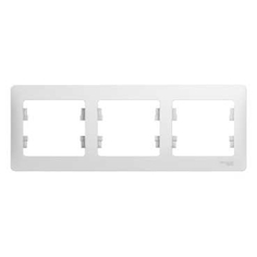 Рамка Schneider Electric Glossa 3 поста горизонтальная. Белая