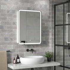Зеркало-шкаф "Reflection Circle LED" 550х800, RF2106SR