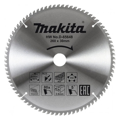 Пильный диск Makita D-65654, по алюминию, дереву, пластику, 260мм, 2мм, 30мм, 1шт