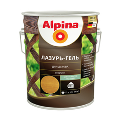 Защитная лазурь-гель для дерева Alpina, 10 л, тик