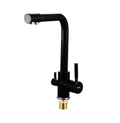Смеситель для кухни под фильтр с краном для питьевой воды латунь, черный Feinise