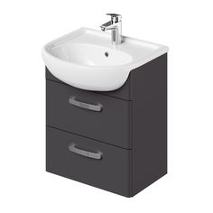 Тумба с раковиной подвесная IKA Siena 50 500х405х590 Графит
